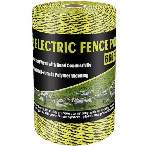 BESTEEL Electric Fence Poly Wire Electric Fencing Polywires 660 Feet 200M - size: 660 Feet
