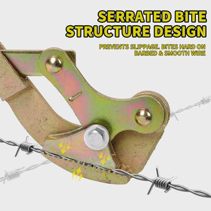 Upgraded Fence Wire Tensioner, Retractable Ratchet-Style Wire Tensioner and Tensioning Tool, Compatible with All Wire Types, 4,400 lbs Tensile Strength, Heavy-Duty Steel Construction