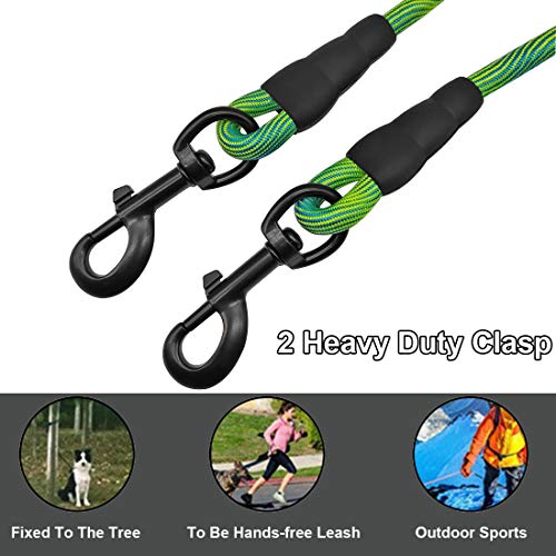 BTINESFUL 8/12/20/30/50/75ft Dog Tie-Out Long Tether Rope Dog Lead for Yard - color: Green, size: 12 Foot