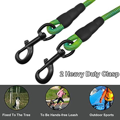BTINESFUL 8/12/20/30/50/75ft Dog Tie-Out Long Tether Rope Dog Lead for Yard - color: Green, size: 12 Foot