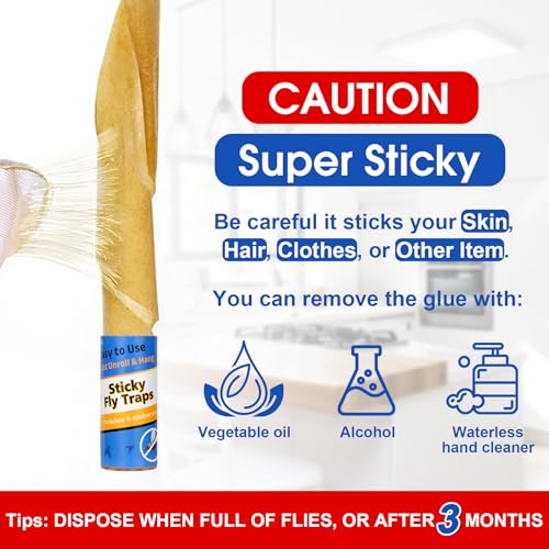 24 Pack Fly Strips Indoor Hanging Fruit Fly Trap Outdoor Sticky - size: 24 pack