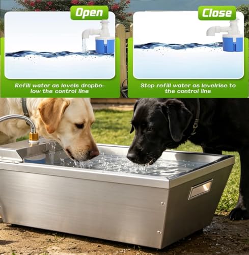 4Gal Dog Water Bowl Dispenser Automatic Livestock Water Trough