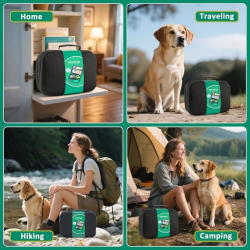 Pet First Aid Kit for Dogs - Pet Emergency Kit for Camping Hiking Traveling Hunting and Sports (Green) - color: Green