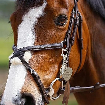 Protect This Rider and The Horse She Rode in On-Saddle Charm, Saddle Heart Charm, Equestrian Riding Gift,Horse Lovers Gifts - color: he