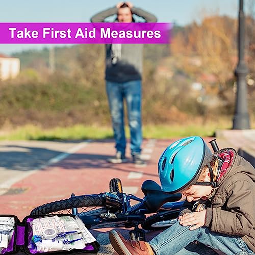 Small-Campact First-Aid Kit-Refill Supplies-Basic Emergency-Essentials - 300PCS Home Essentials Emergency Accident Kits for Businesses Workplace Outside Travel Purple 1st Aid - style: 300Pcs-Purple
