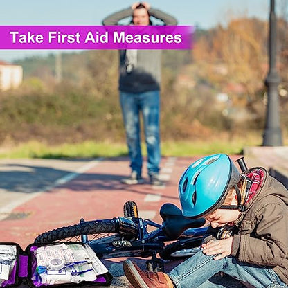 Small-Campact First-Aid Kit-Refill Supplies-Basic Emergency-Essentials - 300PCS Home Essentials Emergency Accident Kits for Businesses Workplace Outside Travel Purple 1st Aid - style: 300Pcs-Purple