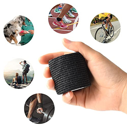 2 Inches Self Adhesive Bandage Wrap Cohesive Wrap, 9 Pack, Black - color: Black, size: 2 Inch