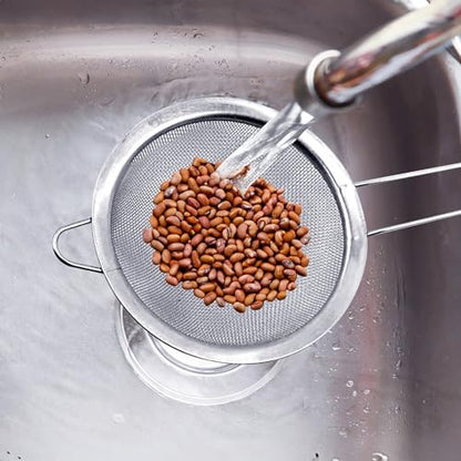 HIC Kitchen Fine Mesh Strainer, 5.5-Inch, 18/8 Stainless Steel | Helper Handle, Fine Mesh Filtration, Rustproof, Dishwasher Safe, Hangable - size: Mesh, 5.5-Inch
