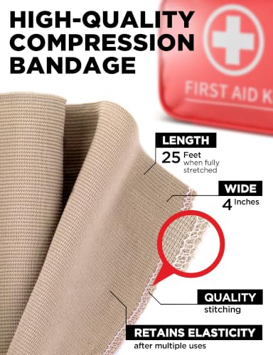 Premium Elastic Bandage Wrap - Extra Long - 2pk - 4" x 9ft + 4 Extra Clips - size: 2 Pack (X-Long)
