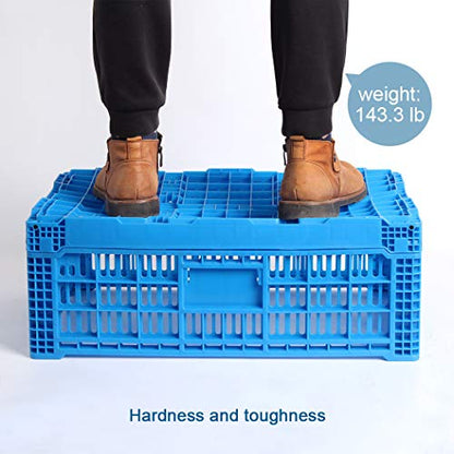 Collapsible Storage Bin Containe，52 Liter Transfer box,crate Transit storage of various items (23.6" L x 15.7" W x 8.6" H) - size: 23.6" L x 15.7" W x 8.6" H