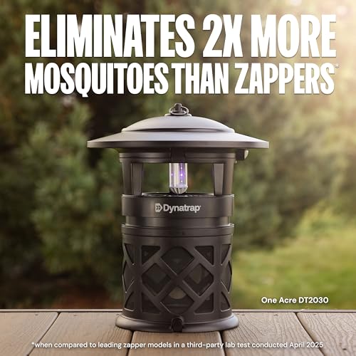 Dynatrap DT2030SR Fly Traps Outdoor - Mosquito & Flying Insect Killer for 1 Acre – Kills Mosquitoes, Flies, Gnats, Wasps - Bug Zapper Alternative - Black - style: 1 Acre Black Trap