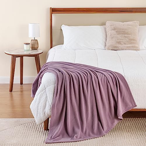 Berkshire Blanket Microfleece Throw Size Bed Throw Blanket Lavender Purple, Lightweight Soft Breathable Plush Micro Fleece Throw Blanket for Travel, Bed and Couch, 50x60 Inches - color: Lavender, size: Throw/Throw XL