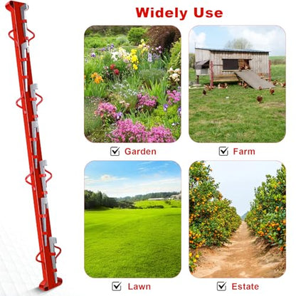 6ft Woven Wire Fence Stretcher Bar with 7 Wedge,Field Fence Stretcher | Heavy Duty Carbon Steel Fence Stretcher Tool, Chain Link Fabric Fence Stretcher, Wire Stretcher Fence Post for Fixing Fences - size: 6FT
