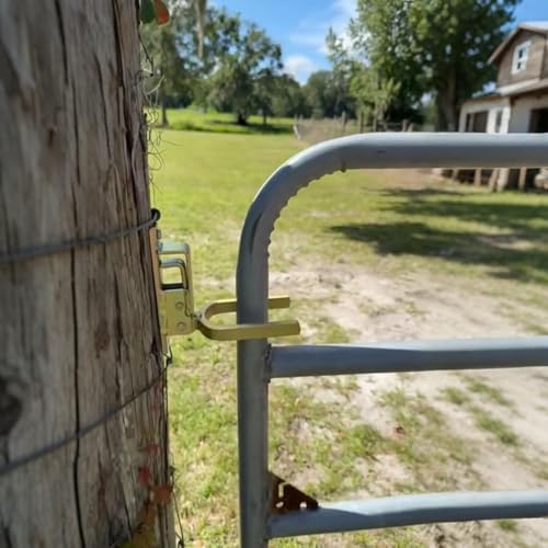 Gate Locks for Outdoor Fence - Instant Locking Gate Latch Rust-Resistant Steel One-Hand Install for Wood/Metal/Vinyl Gates (1 PC)