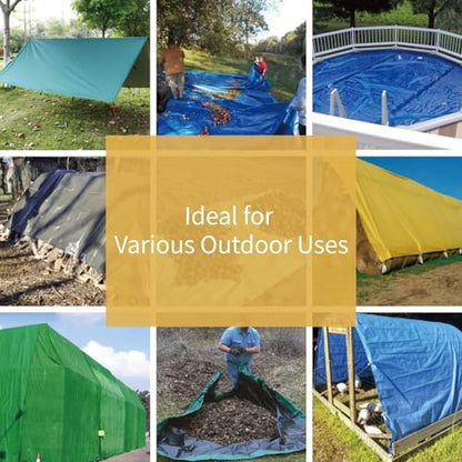 GUARD SHIELD Heavy Duty Tarp 6x8 Feet Green Multi Purpose Thick Waterproof Poly Tarp Cover 10mil - color: Green, size: 6x8