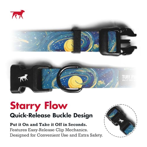 Tuff Pupper Premium Adjustable Dog Collar, Stylish Pattern Collars Designed in USA, Quick Release Buckle, Starry Flow Small (0.7 Inch Wide x 8-12 Inch Neck) - color: Starry Flow, size: Small