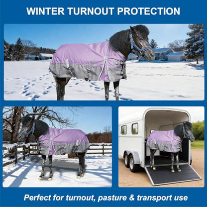 1200D Mini/Pony Horse Blanket, 200g Waterproof Winter Turnout - size: 54"