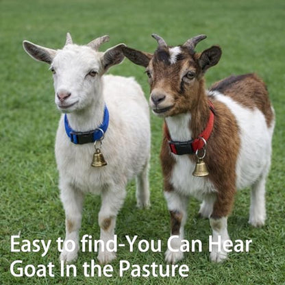 3 Set of Goat Harness in Red Green Blue Colors,Goat Collars with Bells,Adjustable Farm Collar for Grazing Management and Animal Tracking, Durable Livestock Accessories for Small Farms(18"-23")