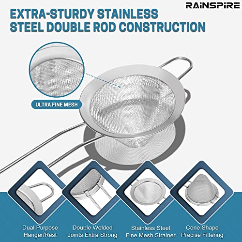 Fine Mesh Strainers Reinforced Anti-Break Handle Drink Tea Strainer Sliver - color: Silver