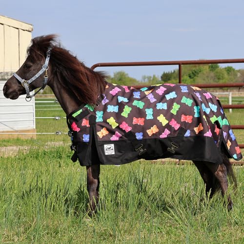 Gummy Bears 1200 Denier Adjustable Neck Turnout Sheet - size: 36 - 38
