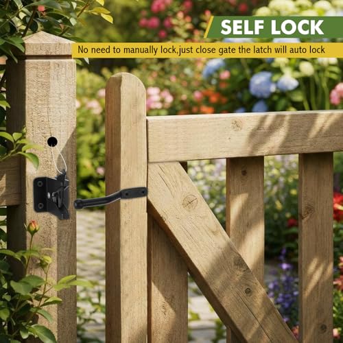 4 Sets Fence Gate Kit Gate Hardware Hinges Anti-sag Latch Brace Bracket