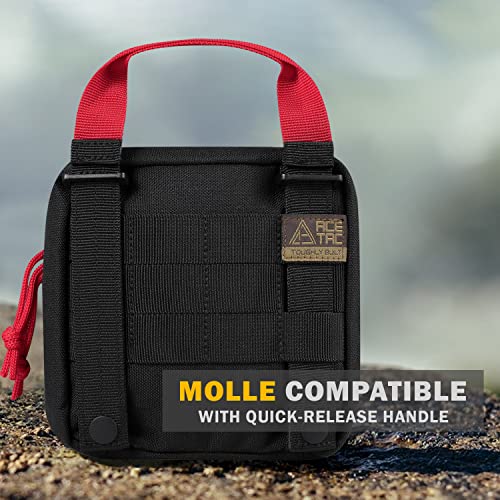 Everlit 180 Pieces Tactical First Aid Kit IFAK Molle EMT Pouch Outdoor Camping Emergency Kits for for Camping Boat Hunting Hiking Home Car Earthquake and Adventures Black