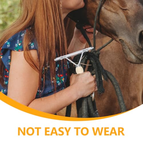 POPETPOP Horse Nail Rake, Undercoat Grooming Rake with Wooden Handle