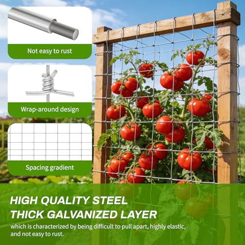 Cattle Panel 4ft x 165ft 14 Gauge Heavy Duty Galvanized Woven Wire Fence - size: 14ga 4x165ft