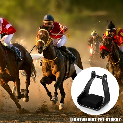 Sadnyy 2 Pcs Polymer Trail Stirrups 2.5" Cushioned Trail Stirrups Endurance Horse Riding Tools Foam Pad Footbeds for Riding Safety Climb Long Rides