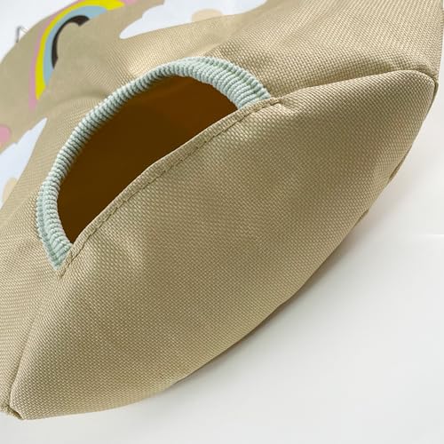 Rabbit Hay Feeder Bag for Guinea Pigs and Chinchillas | Cute Rainbow Design, Washable Oxford Cloth, Single Hole Timothy Hay Holder