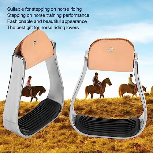 KUIDAMOS Horse Riding Stirrups, Western Stirrups for Saddle Cushioned Western Stirrups Die Casting Technology Aluminum Material Non Slip for Western Stirrups for Horse Riding Stirrups