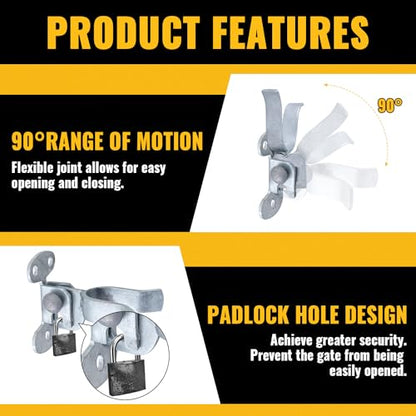 VIVIDA 1-3/8" Wall Mount Gate Latch, Flat Back Chain Link Gate Latch, 1 PCS - size: 1-3/8" (1 PCS)