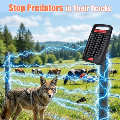20 Miles Solar Electric Fence Charger with Short Circuit Alarm,0.32JPowered - size: GOR32（20M0.32J）