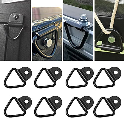 Cargo Tie-Down Anchors,8-Pack Black Steel V-Ring Bolton Trailer Cargo Tie Down,for Trailers,Trucks and Warehouses Replacement for D-Ring Plastic Flush Mount Pan Fitting Tie Down - color: V-ring 8-Pack