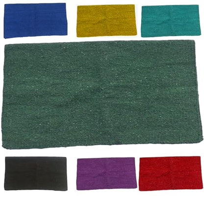 Majestic Ally Solid Color 34"x 36" Traditional Acrylic Saddle Blanket with Hemline Edges-3.7 lbs (Hunter Green) - color: Hunter Green