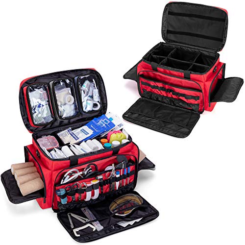 Trunab First Aid Bag Medical Bag Emergency Responder Trauma Bag - color: Red