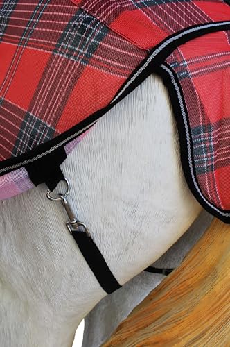 66" Horse Mesh Sheet Summer Spring Airflow Mesh 7339 - color: Red Black Plaid, size: 66 inches