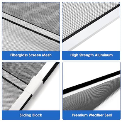 6 Pack Expandable Window Screen, 2 Way Sliding Adjustable Window Screen, Horizontal (18" H x 25" - 45" W), Horizontal and Vertical Adjustable, Durable Replacement Screen for Window, Window Screen Mesh - size: 18"H x 25"-45"W