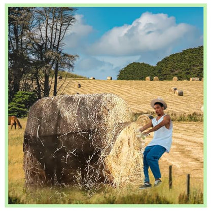 Round Bale Hay Net, Slow Feeder,1.5 Inch Mesh,5x5 ft for Horses