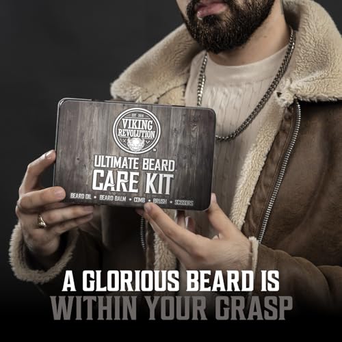 Viking Revolution Ultimate Beard Kit - Classic, 5 Pcs with Metal Box - size: 5 Piece Set