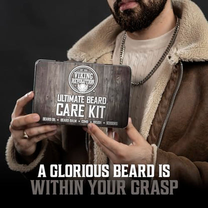 Viking Revolution - Ultimate Beard Kit - Beard Grooming Kit with Beard Brush, Beard Comb, Beard Balm, Beard Oil, Beard & Moustache Scissors - Gifts for Men (Pack of 2) - size: 5 Piece Set (Pack of 2)