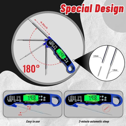 Meat Thermometer Digital, Instant Read Digital Meat Thermometer - color: Blue