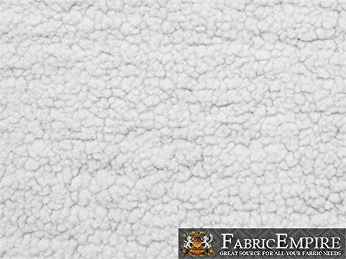 Heavy Duty Sherpa Sheep Skin 60" Wide - 21oz per Yard, 7.7mm Sold by The Yard (White) - color: White, size: Heavy Duty Sherpa