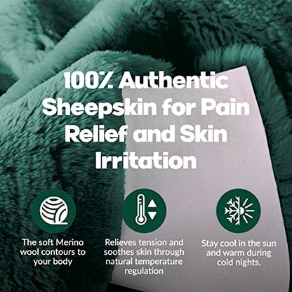 Natural Medical Sheepskin Pad, Non-Slip Back, Emerald, 17 x 17 in, 2 Pack - color: Emerald, size: 17x17 Inch (Pack of 2)