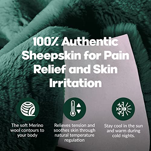 Natural Medical Sheepskin Pad, Non-Slip Back, Emerald, 17 x 17 in, 4 Pack - color: Emerald, size: 17x17 Inch (Pack of 4)
