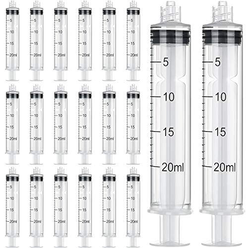 TecUnite 20 ml 20 Pack Plastic Syringes Without Needle for Liquid and Craft - size: 20 ML