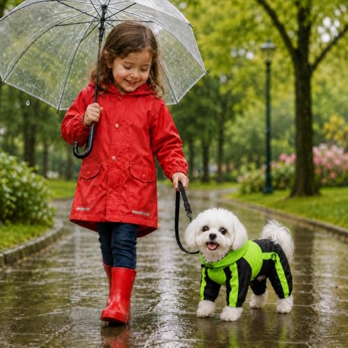 Pet Apparel Large Dog Clothing Raincoat Pet Clothes Rain Coat For Big Large Dogs Red Green Waterproof (L-XS, Green) - color: Green, size: L-XS (Medium Dog ~20lbs)