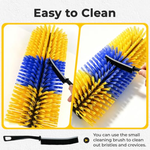 2PCS Horse Scratcher Goat Brush Post, Livestock Scratching Brushes - color: Yellow