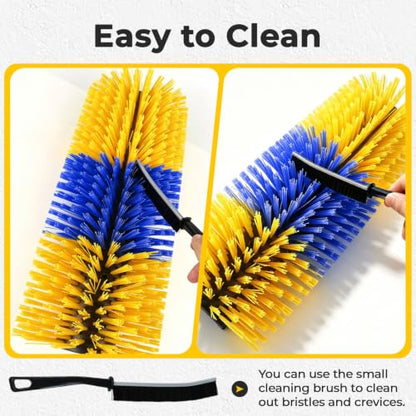 2PCS Horse Scratcher Goat Brush Post, Livestock Scratching Brushes - color: Yellow