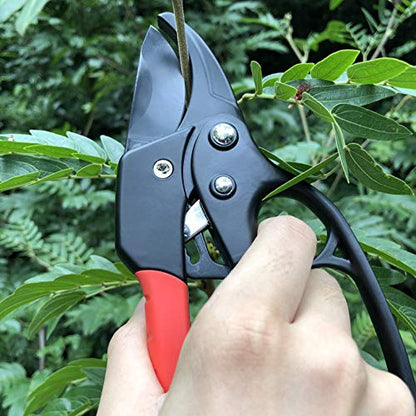 gonicc 8" Professional Ratchet Anvil Pruning Shears (GPPS-1011) - color: Black Ratchet Anvil Pruning Shears